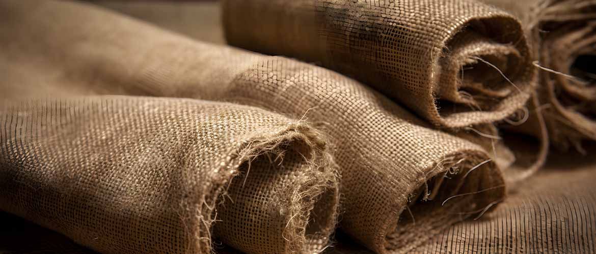 Burlap fence covering in rolls.